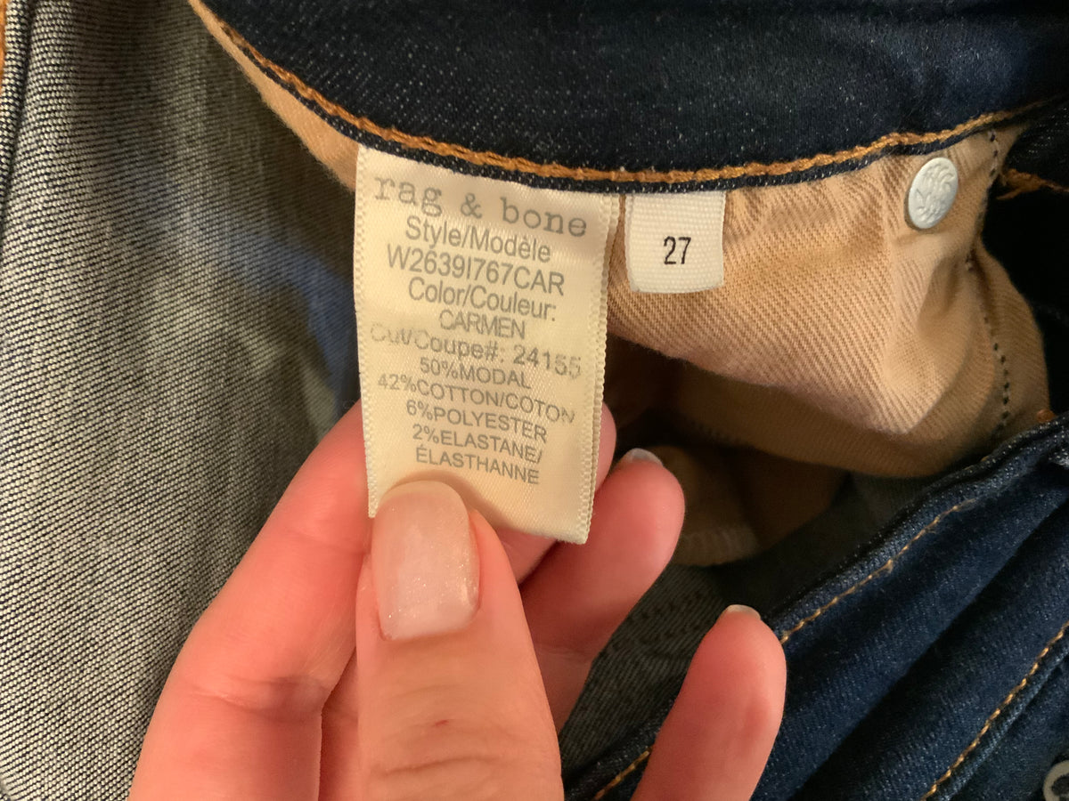 Rag & Bone / JEAN high-rise skinny-fit jeans denim size 27 ladies