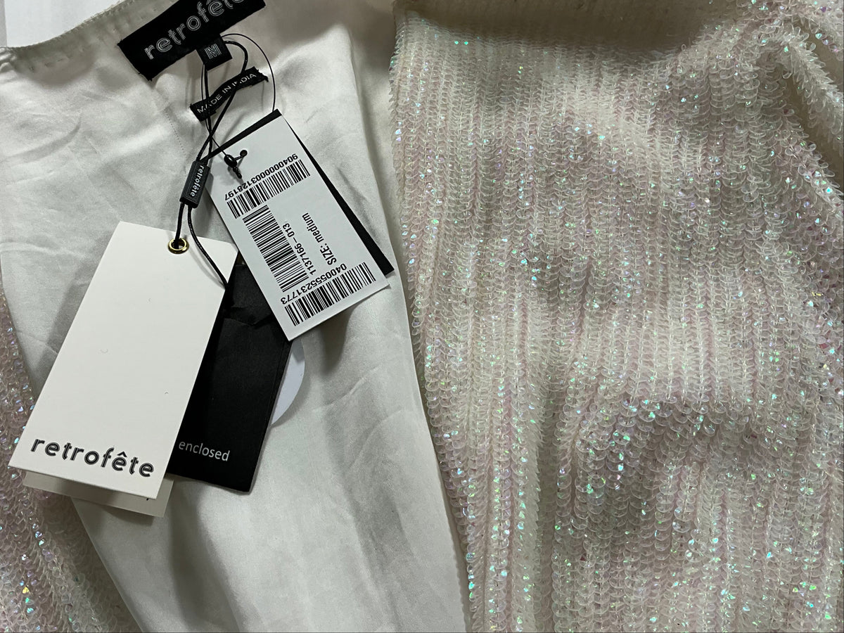 Retrofête Gabrielle iridescent sequin mini robe dress size M medium dress ladies