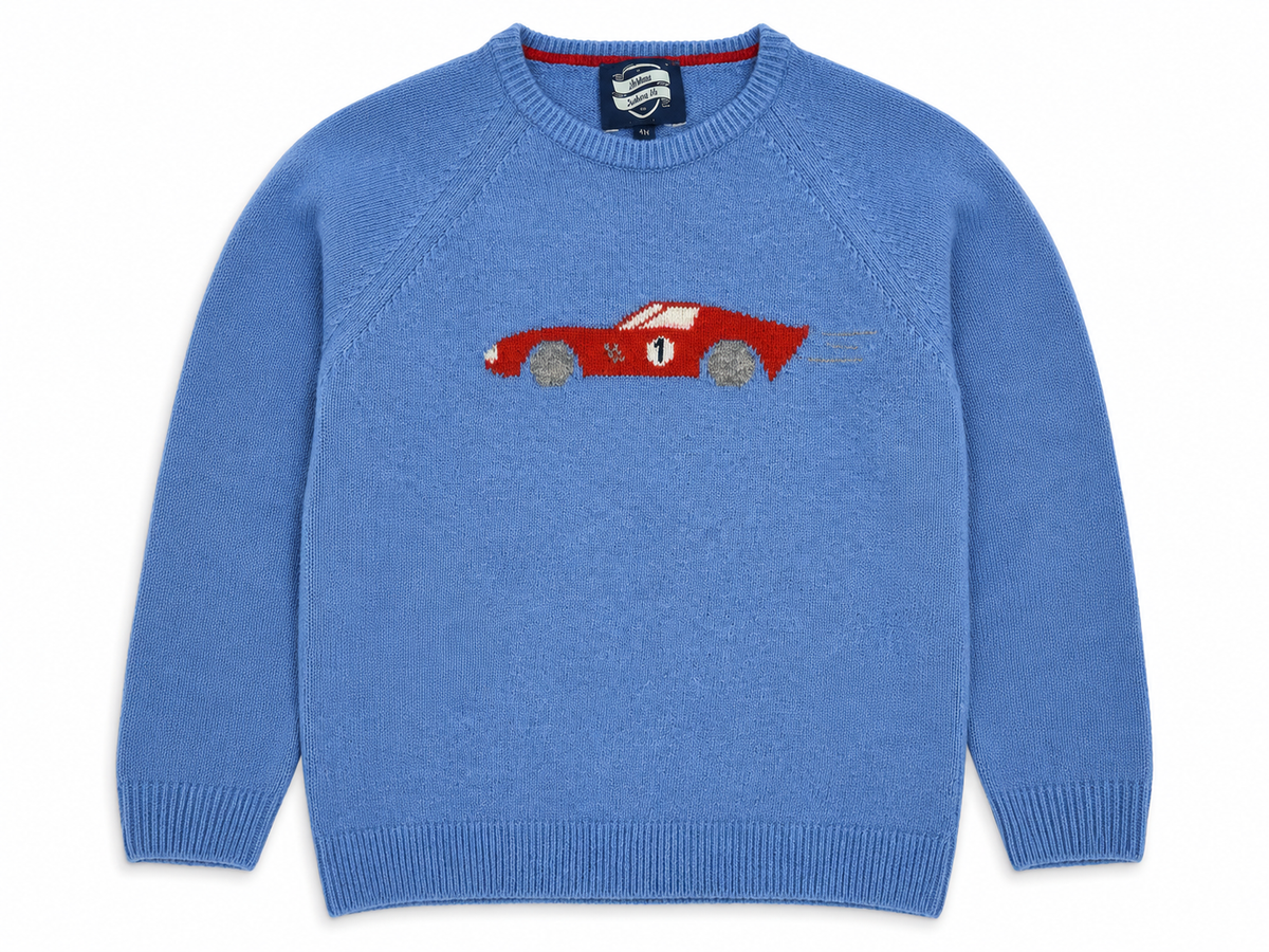 Chelsea Clothing Co. Boys’ Blue Vehicle Jumpers – Age 6–7 Years – Lot of Two children
