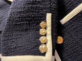 Valentino Black Tweed Jacket with Contrast Trim ladies