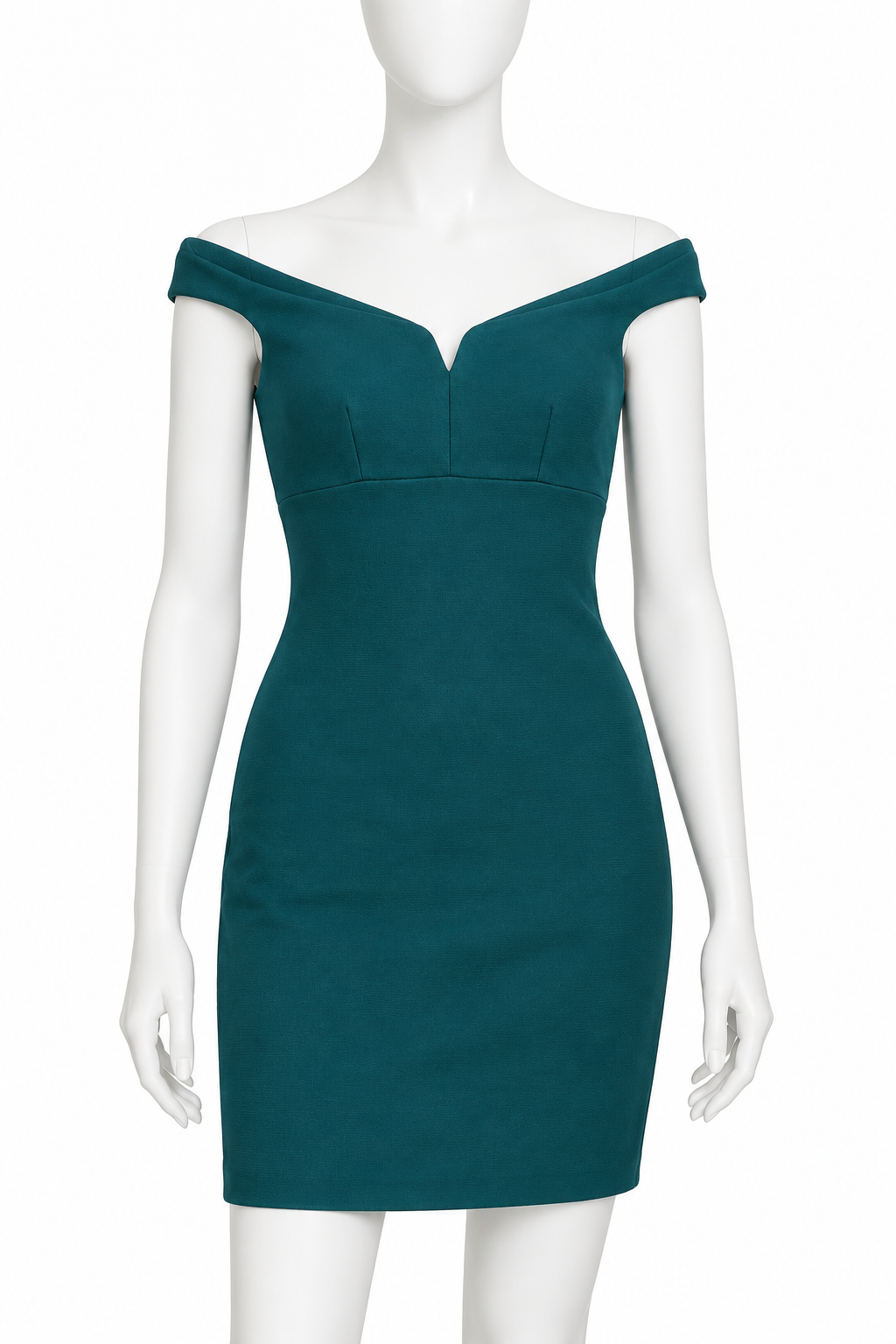 Cinq à Sept Teal Off-Shoulder Fitted Dress ladies