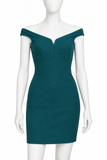 Cinq à Sept Teal Off-Shoulder Fitted Dress ladies