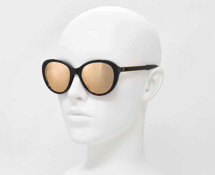 CHANEL Black Gold Acetate Frame Polarized Sunglasses - 5269 ladies