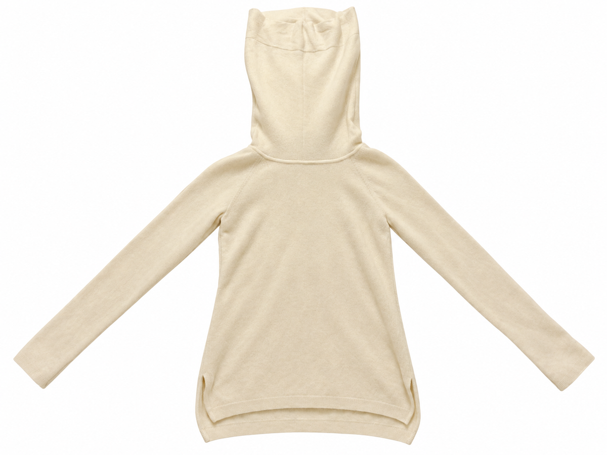 Hermès Cream Cashmere & Wool Cowl Neck Jumper – Size F 36 ladies