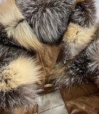 ERMANNO SCERVINO Brown Fur Parka Down Feathers Jacket Size 38 XS ladies