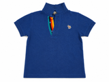 Paul Smith Junior Boys Blue Polo Shirt with Signature Stripe Placket – Age 5 Years children