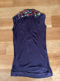 Etro Plum Embroidered Beaded Embellished Top Size S small ladies