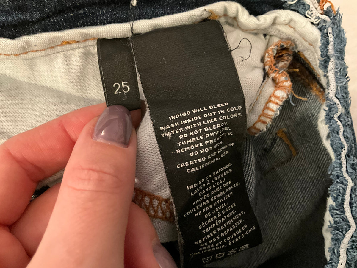 J brand mid rise capris in stigma distressed jeans size 25