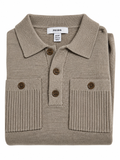 Reiss Kids Knitted Polo Jumper – Beige/Taupe – Age 8–9 Years children
