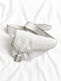 Christian Dior by John Galliano 2003 White Leather Saddle Belt Bag Vintage ladies