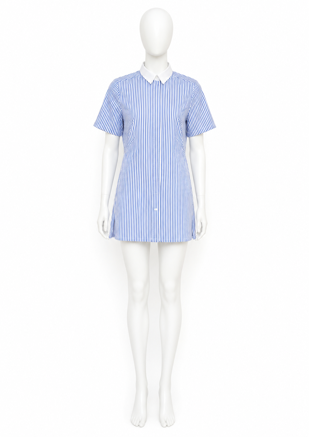 PDN London Blue & White Linen & Cotton Stripe Shirt Dress Size 36 UK 8 ladies