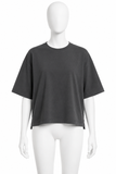 Charcoal Blue Semi-Oversized Cotton T-Shirt One Size Fits All ladies
