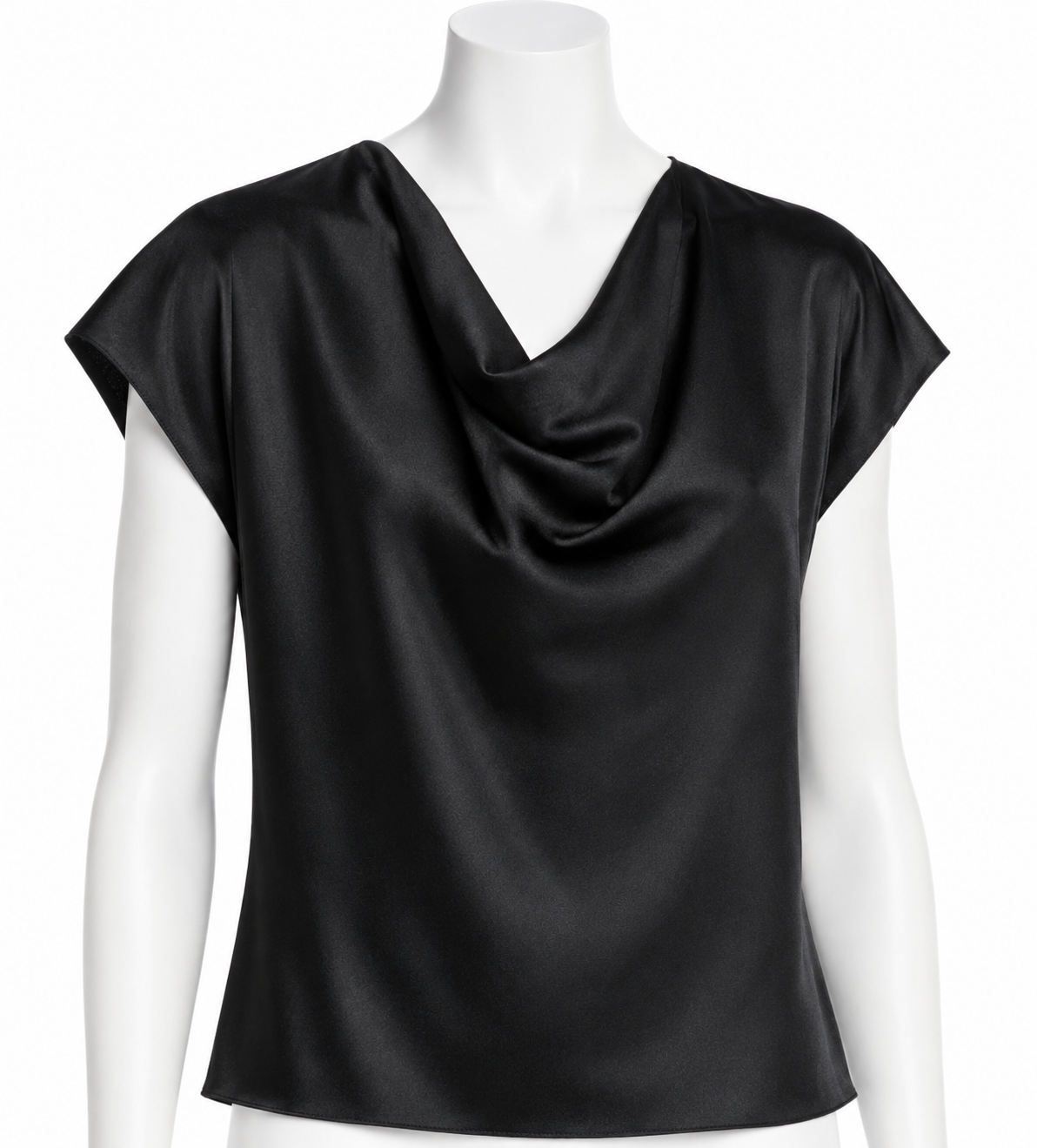Vince Black Silk Cowl Neck Blouse size L ladies