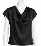 Vince Black Silk Cowl Neck Blouse size L ladies
