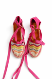 Missoni Zig Zag Leather Striped T-Strap Wedges Sandals Size 39 ladies