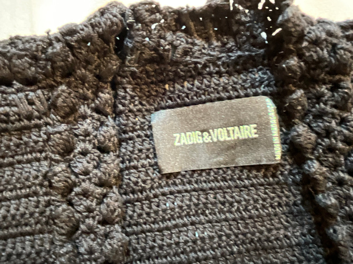 Zadig & Voltaire Marty black cotton knit cardigan sweater blazer size S small ladies