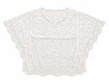 Lace Caftan Mini Dress - Beach Cover Up - Sheer Kaftan - White One size ladies