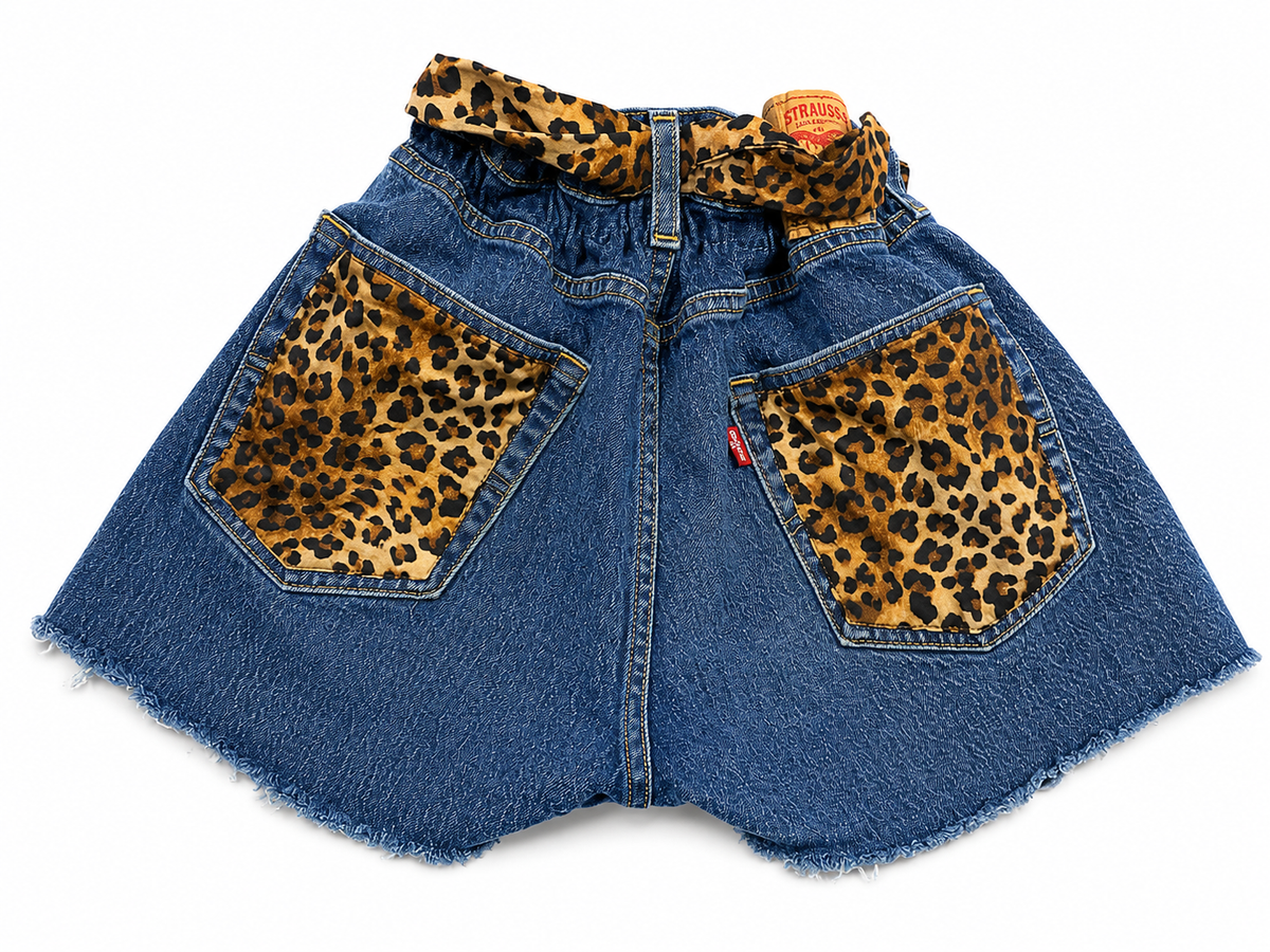 MC2 Saint Barth Leopard-Print Denim Shorts size W34 ladies