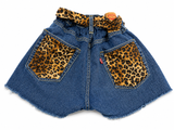 MC2 Saint Barth Leopard-Print Denim Shorts size W34 ladies