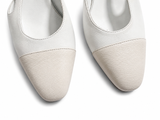 Chanel Cap Toe Slingback Pumps – White/Cream Leather – EU 38 ladies