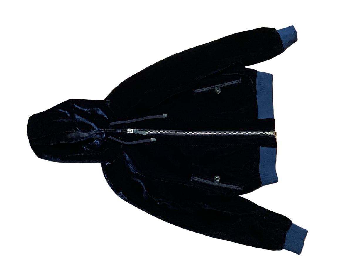 Tom Ford Navy Blue Velvet hoodie jacket size M medium men