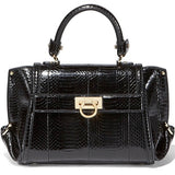 SALVATORE FERRAGAMO Small Sofia bag in python, Black ladies