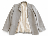 Zadig & Voltaire Linen Jacquard Open Front Volly Frange Blazer Size F 36 S small ladies