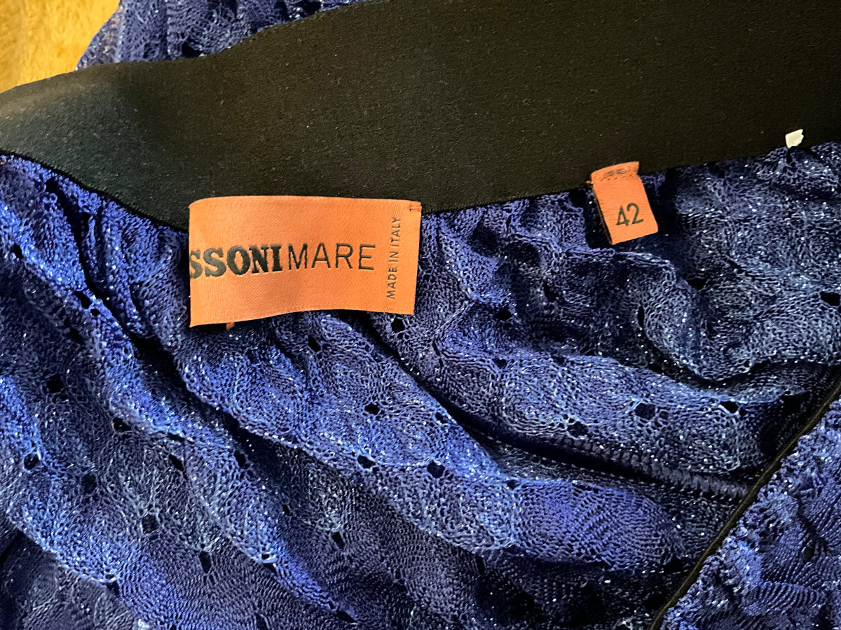 Missoni Mare Wide Leg Pants Trousers in Blue Size I 42 UK 10 US 6 ladies