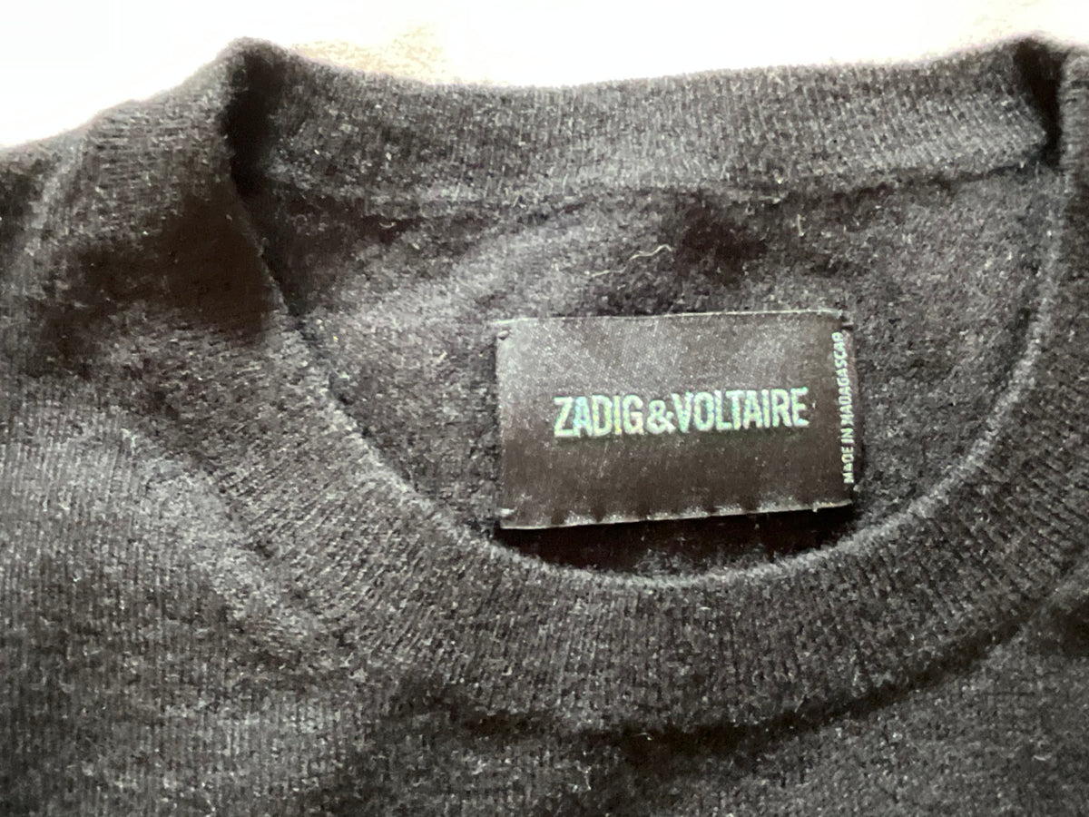 Zadig & Voltaire Miss CP Cashmere Sweater Black Crystal Sweater Pullover ladies