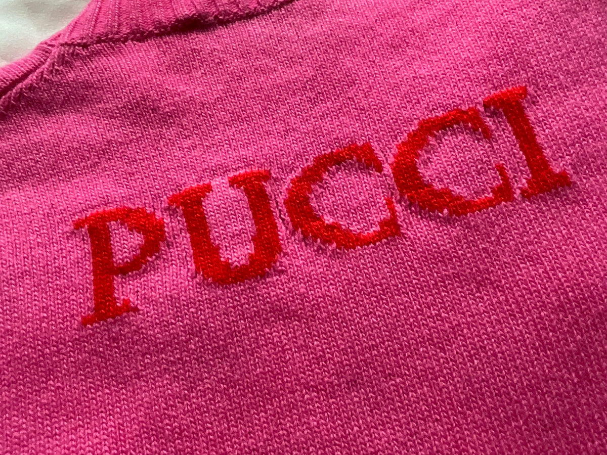 Emilio Pucci Pink Fuchsia Zodiac Pisces Pullover Jumper Sweater Size M medium ladies