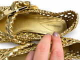 Zimmermann Alchemy Ballerina Flats Gold Leather Woven Buckle Shoes EU 39 | Spring 2026 ladies