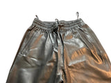Kujten Lisa Black leather joggers pants trousers Size M medium ladies