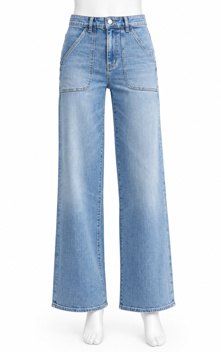 FRAME Modern Pocket High-Waisted Wide-Leg Jeans – Carpenter Wash ladies