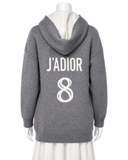 Christian Dior J’Adior 8 Grey Cashmere Blend Hooded Sweater – Size F40 / UK 12 / US 8 ladies