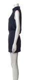 Zadig & Voltaire Navy Caosys Satin Ruffle Trim Romper Size S small ladies