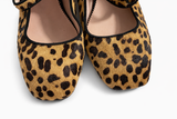 J. Crew Sally Mary Jane Shoes Ballet Flats Women Leopard Calf Hair Leather Size 38 ladies