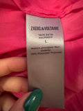 Zadig and Voltaire Taos Satin Tunic Blouse in Fuchsia size L large