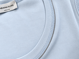 Fabiana Filippi Light Blue Cotton T-Shirt with Monili Trim Size I 40 UK 8 ladies