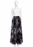Emilio Pucci Silk Butterfly Print Pleated Maxi Skirt  – Size L ladies
