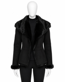 Joseph Black Toscana Anais Sheepskin Short Coat – Size 38 ladies