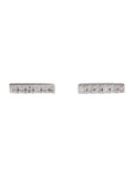14K 14ct 585 White Gold Diamond Bar Stud Earrings LADIES