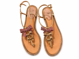 René Caovilla Crystal Bow Embellished Flat Sandals – Pink & Gold – EU 36 ladies