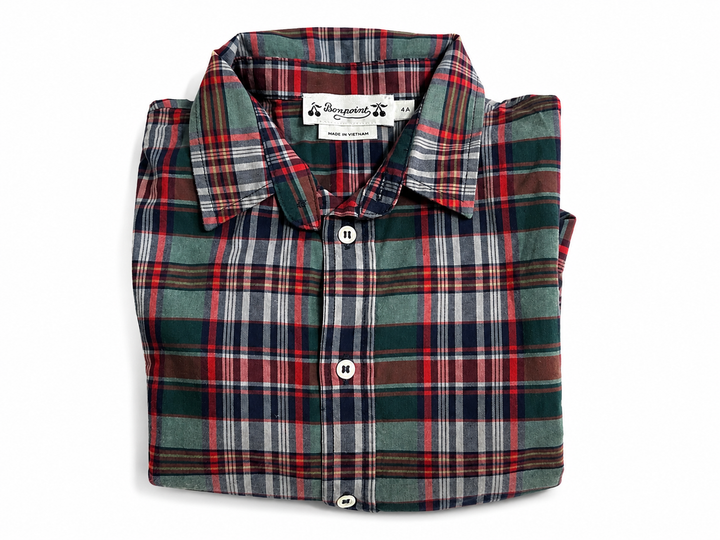 Bonpoint Kids Plaid Check Long Sleeve Shirt – Size 4 years children