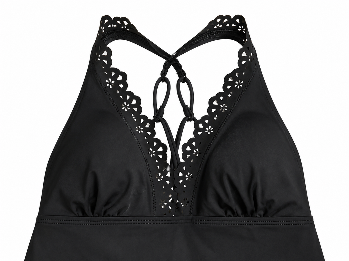 M&S Black Cut-Out Detail One-Piece Swimsuit – Size UK 10 ladies
