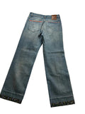 Valentino 2025 Logo Patch Floral-Trim Denim Jeans Size 27 ladies