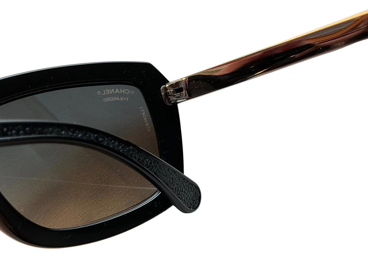 Chanel Stingray CC Polarized Sunglasses 6047-Q Black ladies