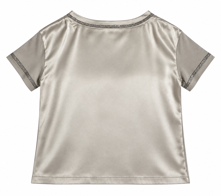 Fabiana Filippi Monili Trim Silk & Cotton Top ladies