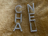 CHANEL XL Crystal Cha-Nel Logo Drop Earrings ladies