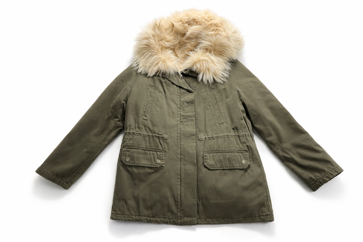 Yves Salomon ARMY Reversible Fur Parka Jacket Size F 34 XS ladies