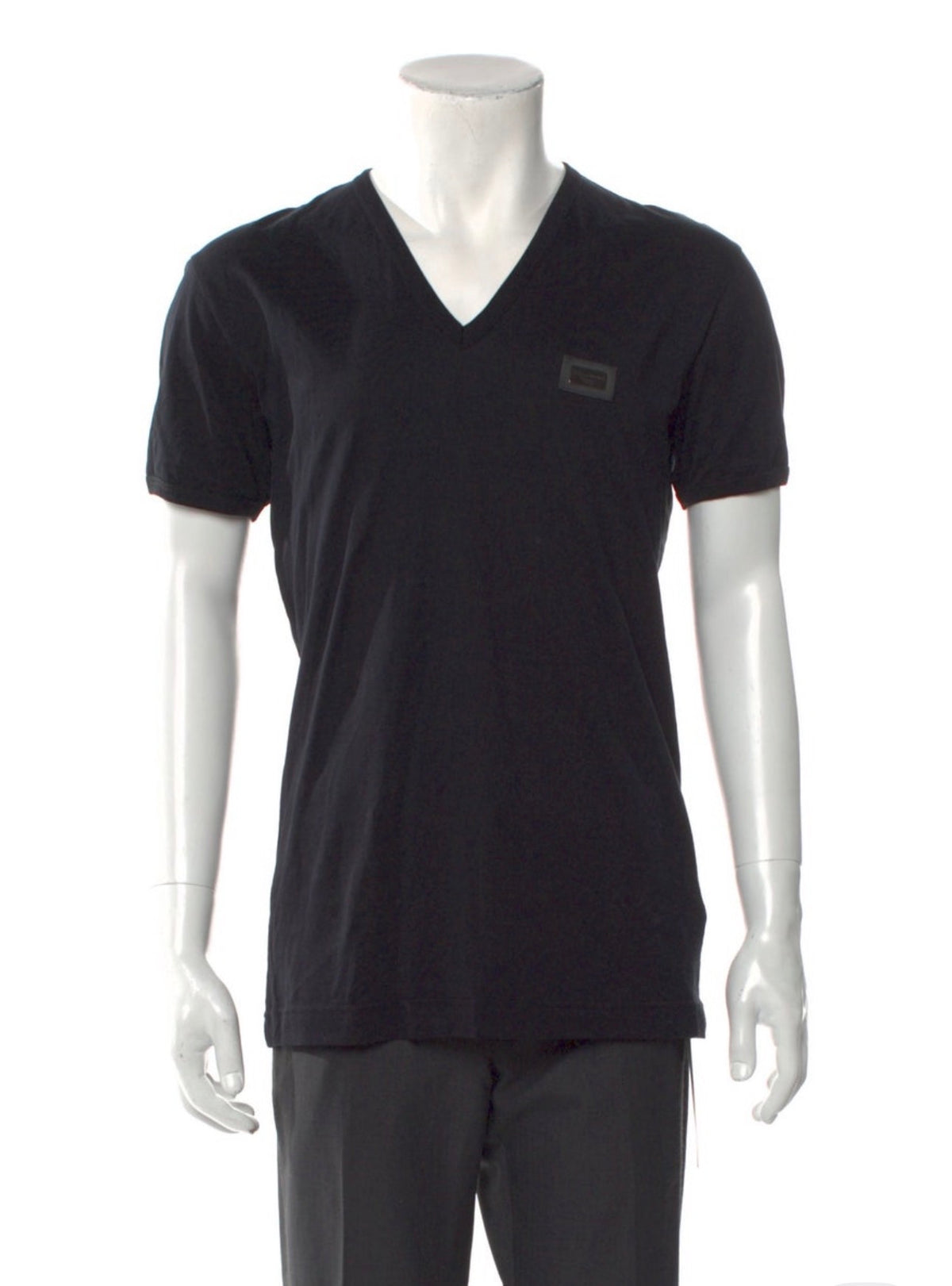 Dolce & Gabbana plaque V neck black T shirt size I 50 men